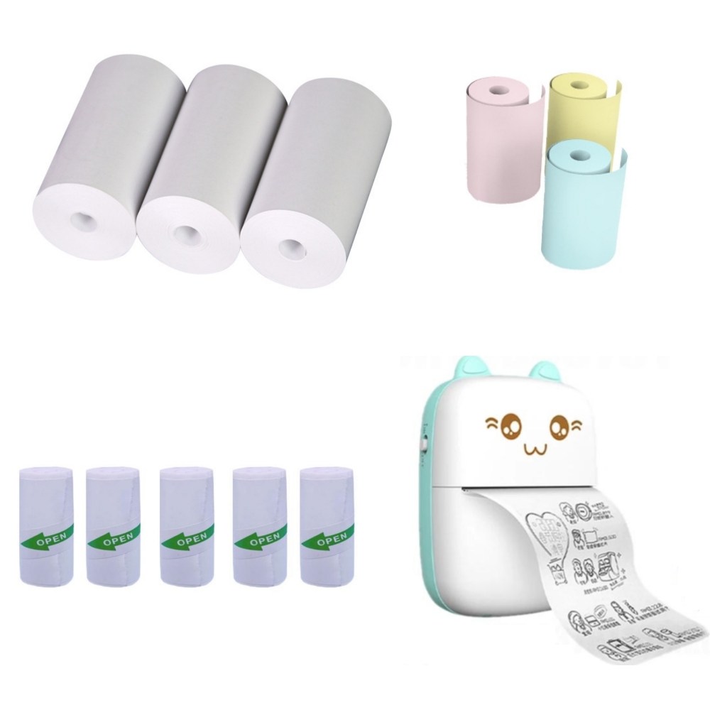 Mini Pocket Thermal Printer Paper Roll - 57x25 MM Termal Kağıt Etiket Kağıdı