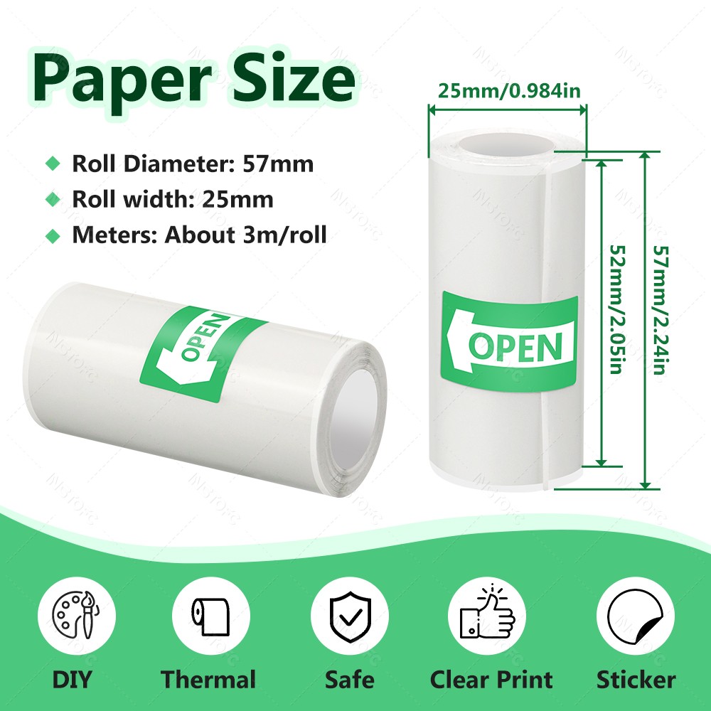 Yazdırılabilir Yapışkanlı Kağı - Mini Pocket Thermal Printer Paper Roll incelemesi ve fiyatı