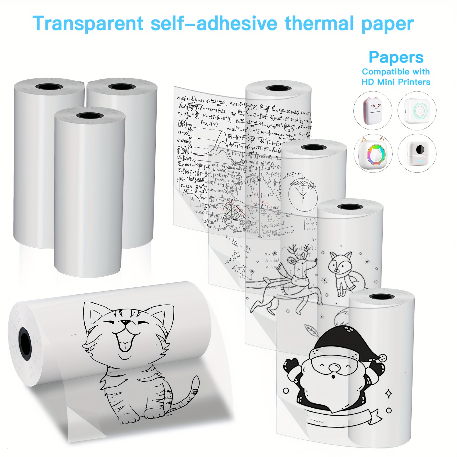 2/4/8 Rulo Şeffaf Kendinden Ya - Mini Pocket Thermal Printer Paper Roll incelemesi ve fiyatı